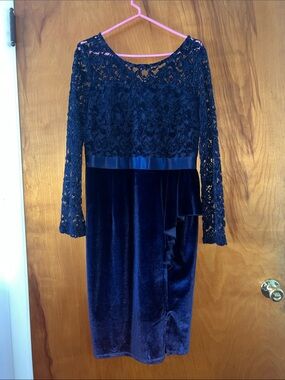 Navy Long Sleeve Cocktail Dress
